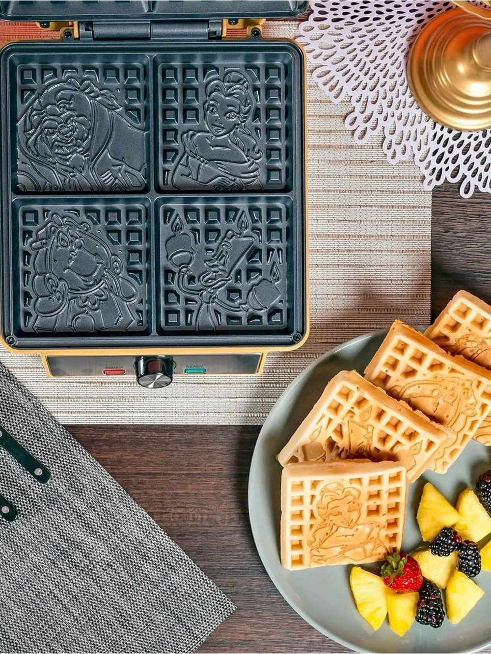 Disney Belle Character Waffle Maker in Yellow and Orange